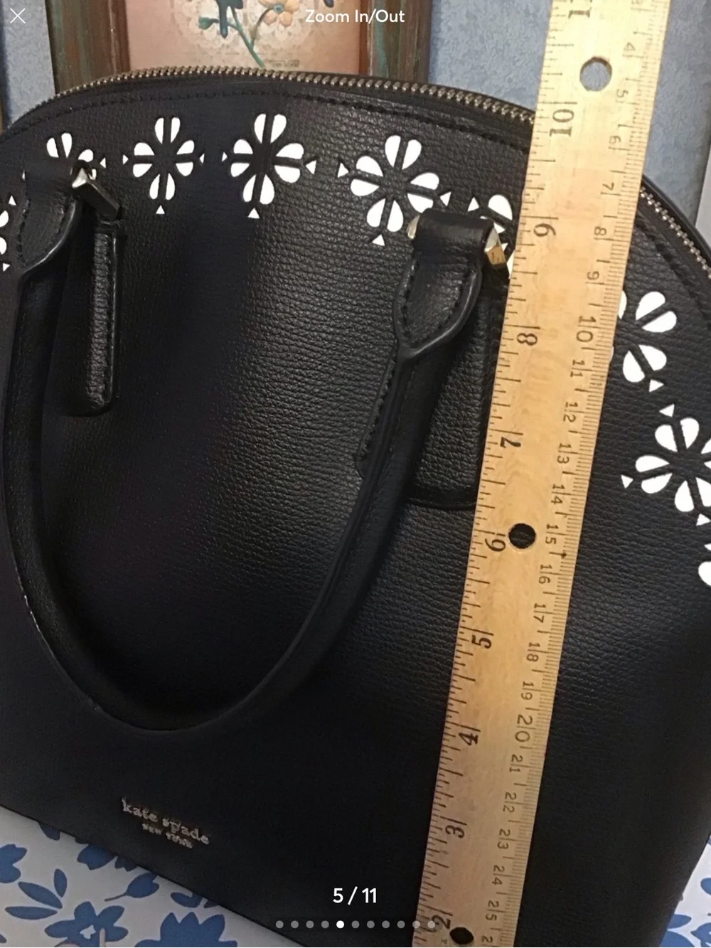 Kate spade Sylvia Lrg domed satchel perforated floral eyelet design